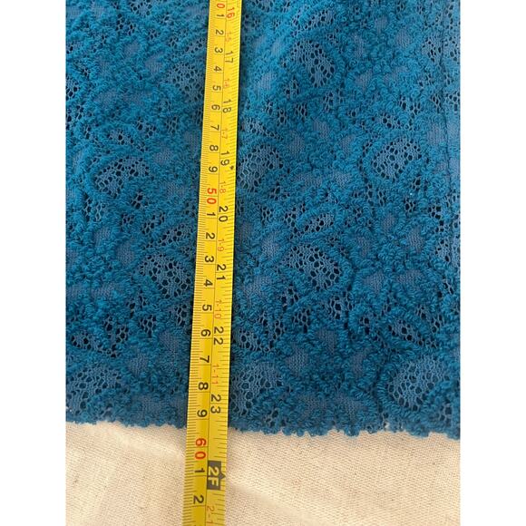 Teal Blue Lace Pencil Skirt by Moulinette Soeurs Size 0 - Picture 6 of 6